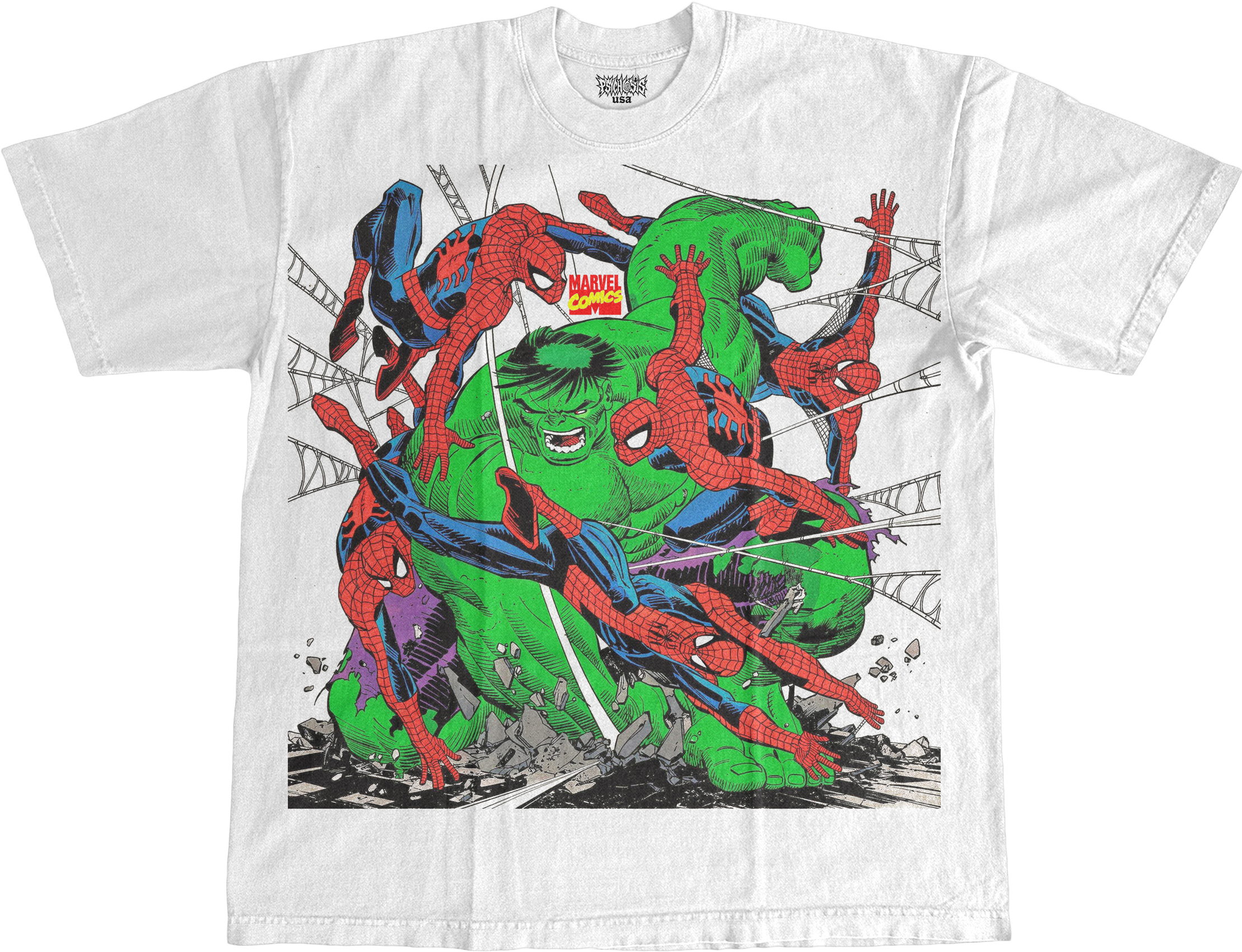 VINTAGE SPIDEY VS HULK THRIFT TEE